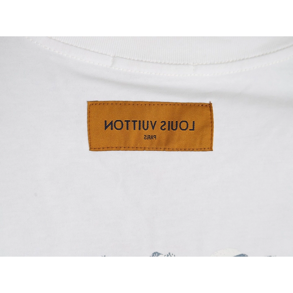 Louis Vuitton handpainted graffiti lettering print short sleeves,cheap Louis Vuitton