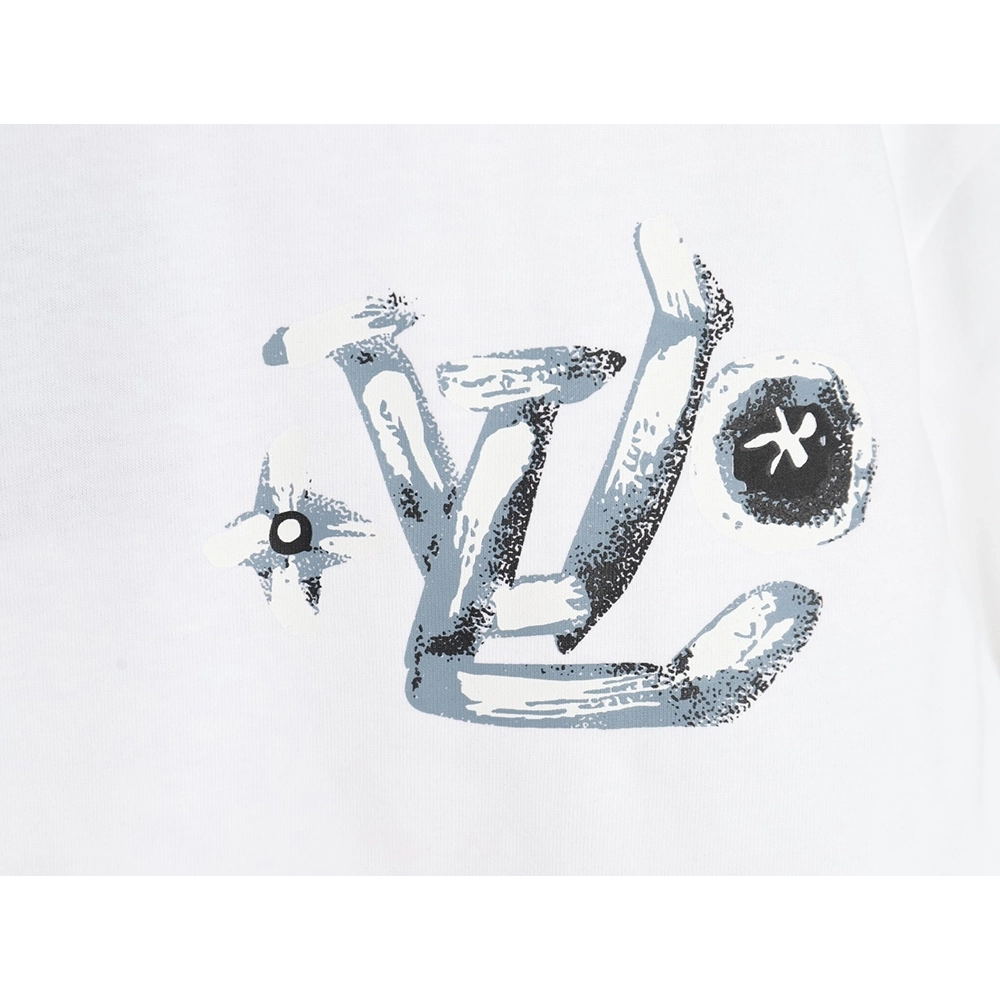 Louis Vuitton handpainted graffiti lettering print short sleeves,cheap Louis Vuitton