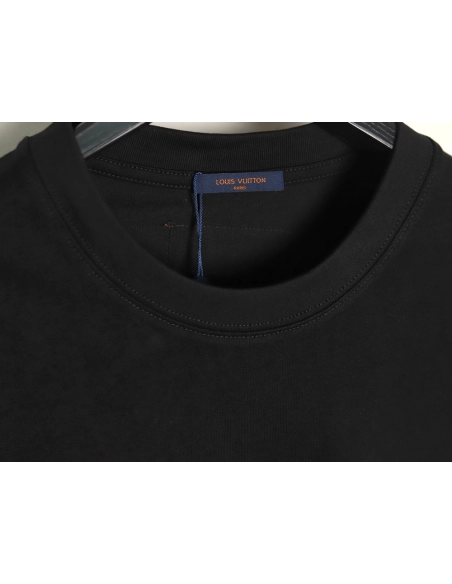 Louis Vuitton handpainted graffiti lettering print short sleeves,cheap Louis Vuitton