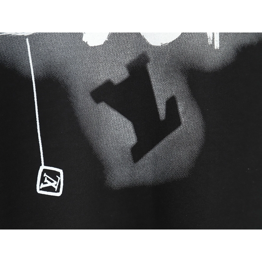 Louis Vuitton collar graffiti letters printed large logo shortsleeved Tshirt,cheap Louis Vuitton