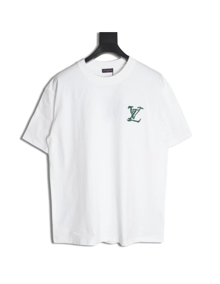Louis Vuitton embroidered logo badge shortsleeved Tshirt,cheap Louis Vuitton