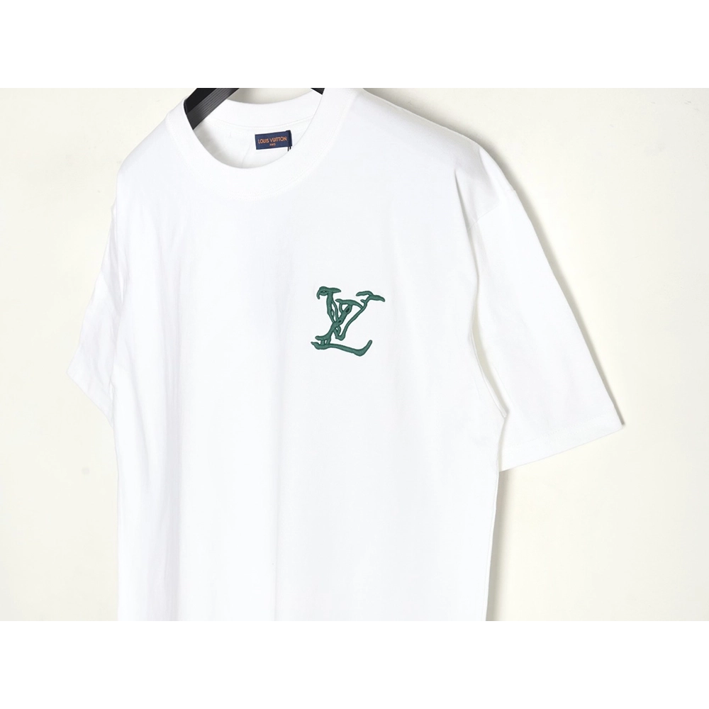 Louis Vuitton embroidered logo badge shortsleeved Tshirt,cheap Louis Vuitton