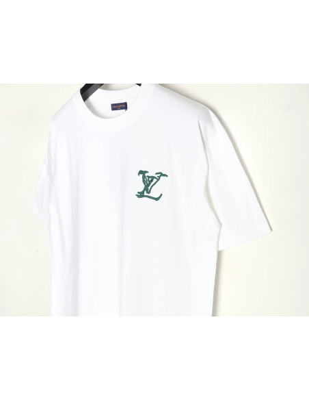 Louis Vuitton embroidered logo badge shortsleeved Tshirt,cheap Louis Vuitton