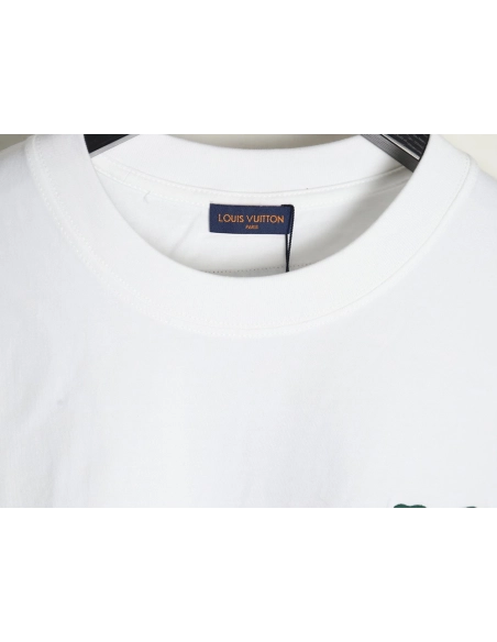 Louis Vuitton embroidered logo badge shortsleeved Tshirt,cheap Louis Vuitton