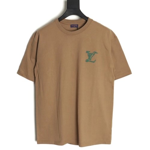 Louis Vuitton embroidered logo badge shortsleeved Tshirt,cheap Louis Vuitton