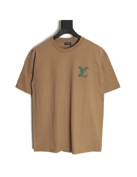 Louis Vuitton embroidered logo badge shortsleeved Tshirt,cheap Louis Vuitton