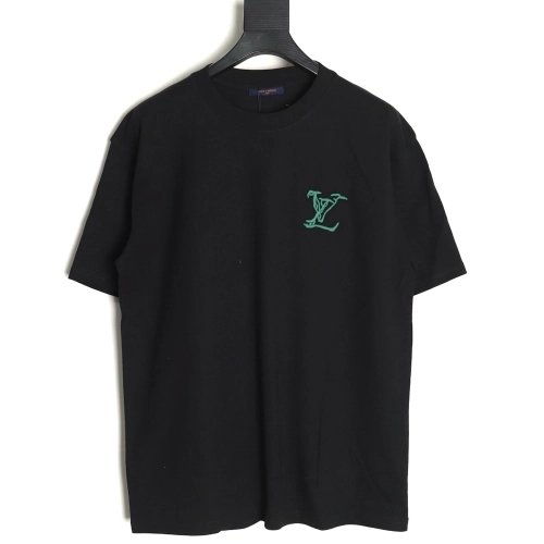 Louis Vuitton embroidered logo badge shortsleeved Tshirt,cheap Louis Vuitton