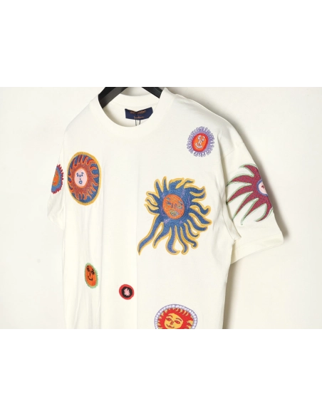 Louis Vuitton Sunfish embroidered shortsleeved Tshirt,cheap Louis Vuitton
