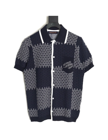 Louis Vuitton Checkerboard Knit Cardigan Short Sleeves,cheap Louis Vuitton
