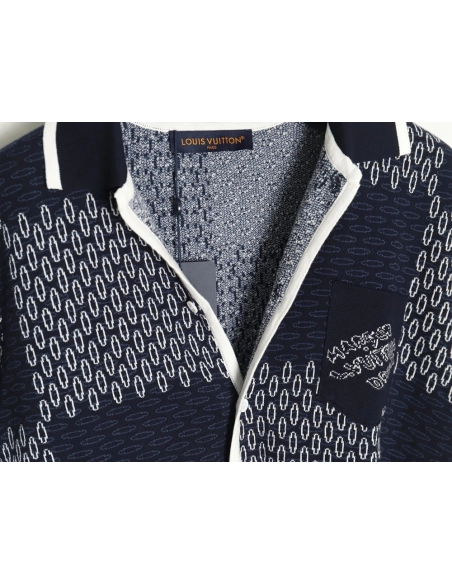 Louis Vuitton Checkerboard Knit Cardigan Short Sleeves,cheap Louis Vuitton