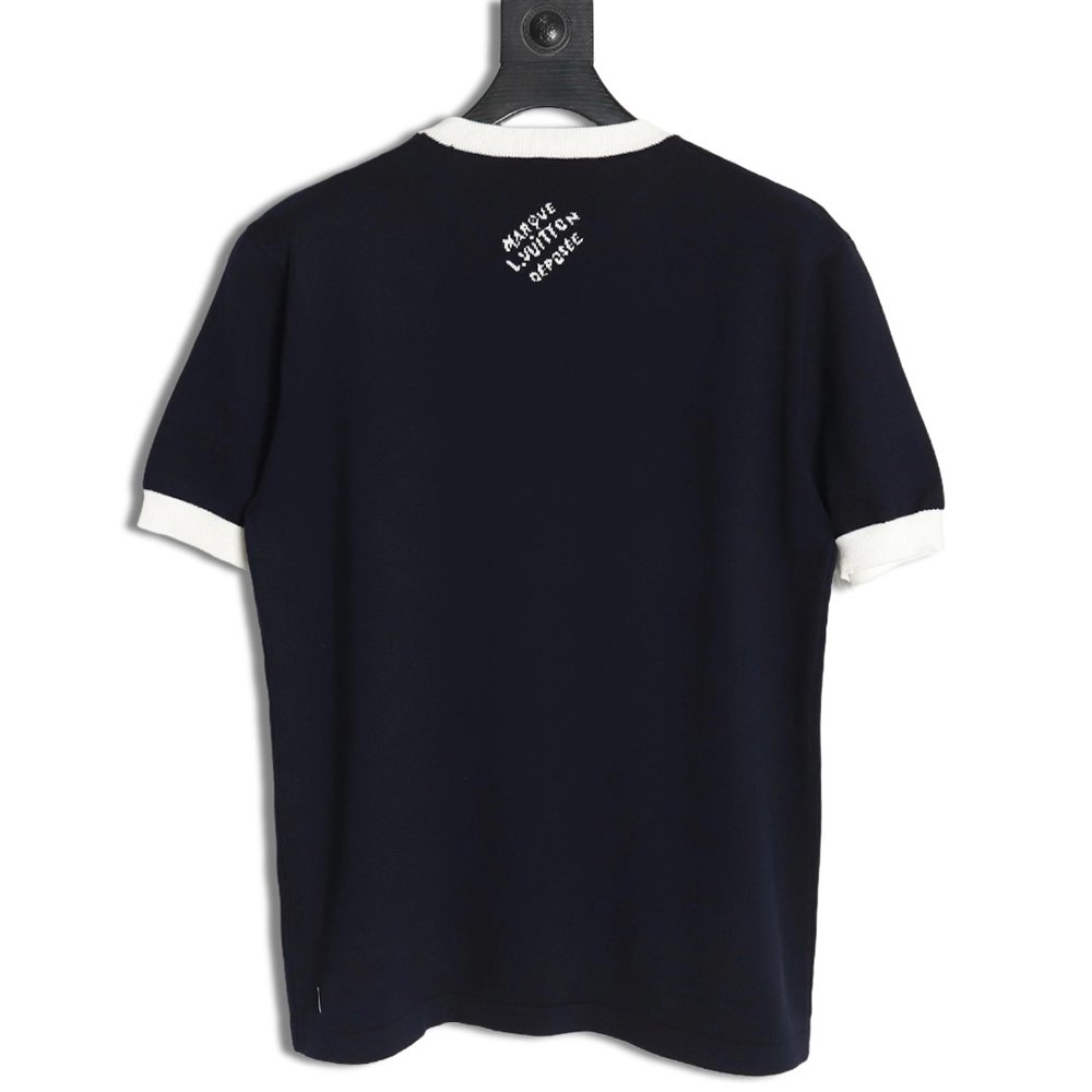 Louis Vuitton floral jacquard logo knitted short sleeves,cheap Louis Vuitton