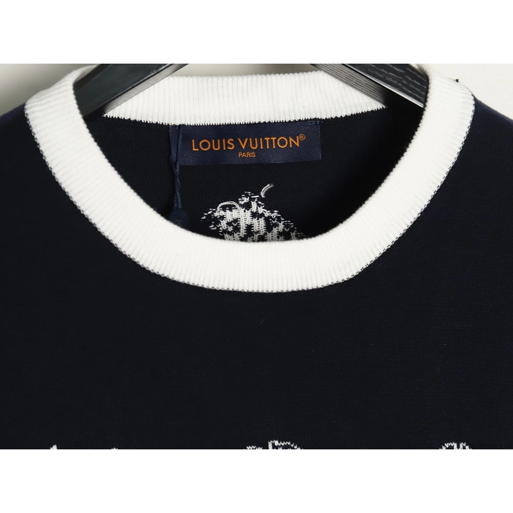 Louis Vuitton floral jacquard logo knitted short sleeves,cheap Louis Vuitton