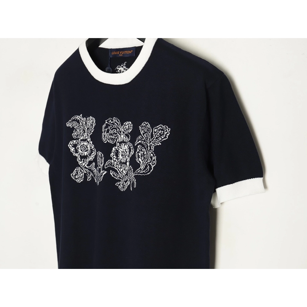 Louis Vuitton floral jacquard logo knitted short sleeves,cheap Louis Vuitton