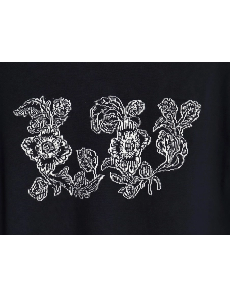 Louis Vuitton floral jacquard logo knitted short sleeves,cheap Louis Vuitton