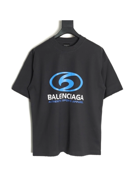 Balenciaga LOGO vertical cracked print shortsleeved Tshirt,cheap Balenciaga