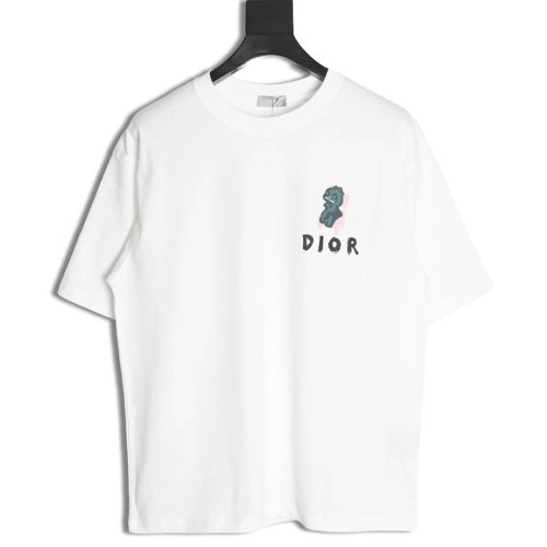 Dior Dragon Printed Letter Short Sleeve TShirt,cheap Dior