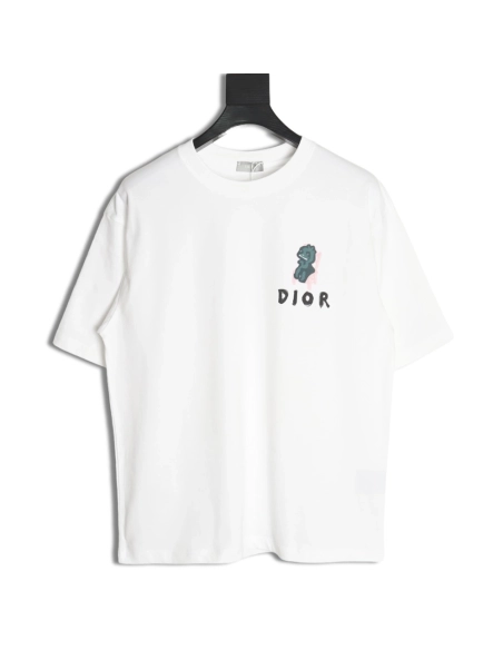 Dior Dragon Printed Letter Short Sleeve TShirt,cheap Dior
