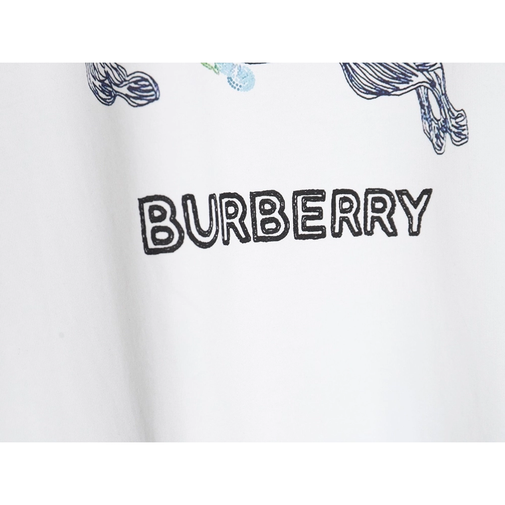 Burberry colorful knight horse logo print short sleeves,cheap Burberry