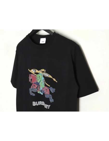 Burberry colorful knight horse logo print short sleeves,cheap Burberry