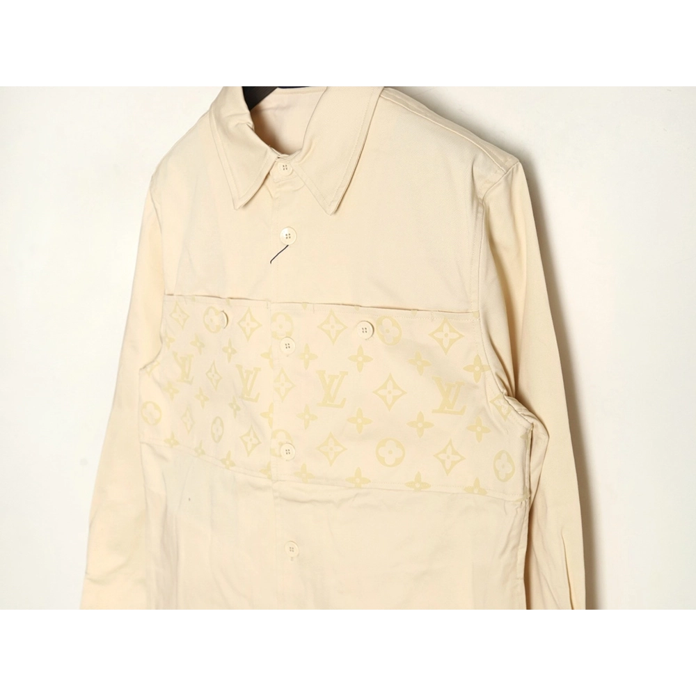 Louis Vuitton paneled black flocked shirt,cheap Louis Vuitton