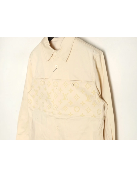 Louis Vuitton paneled black flocked shirt,cheap Louis Vuitton