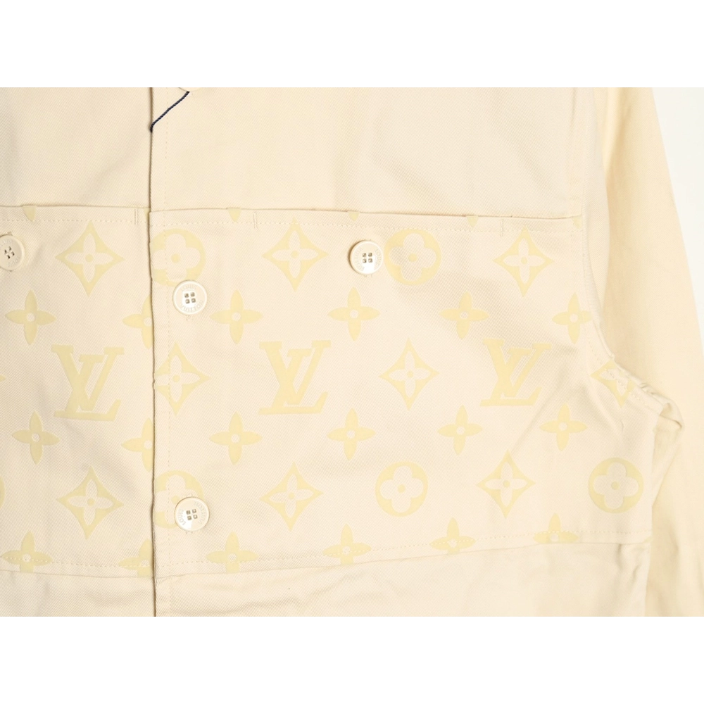 Louis Vuitton paneled black flocked shirt,cheap Louis Vuitton