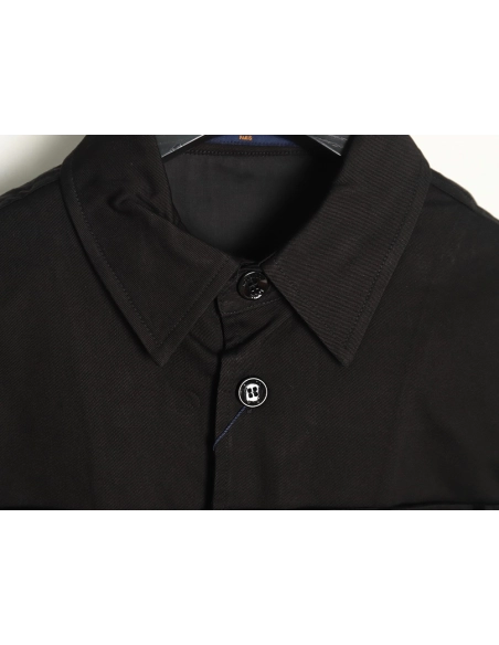 Louis Vuitton paneled black flocked shirt,cheap Louis Vuitton