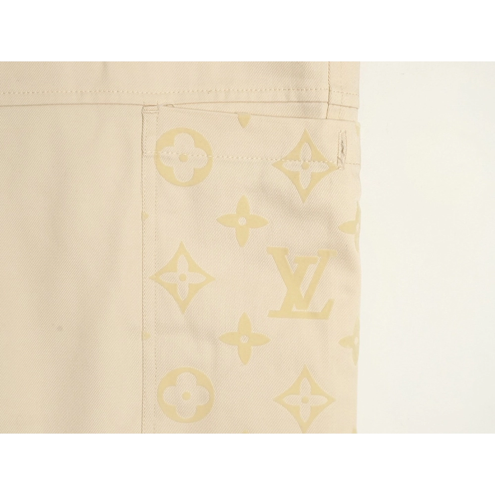 Louis Vuitton paneled black flocked denim pants,cheap Louis Vuitton