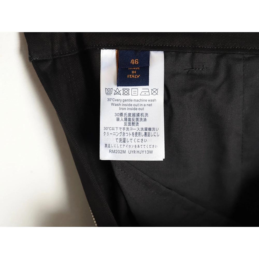 Louis Vuitton paneled black flocked denim pants,cheap Louis Vuitton