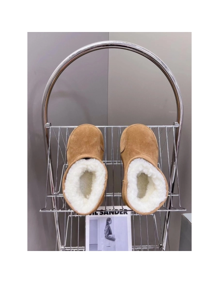 Balenciaga Alaska Fur Bootie in Brown,cheap BALENCIAGA BOOT