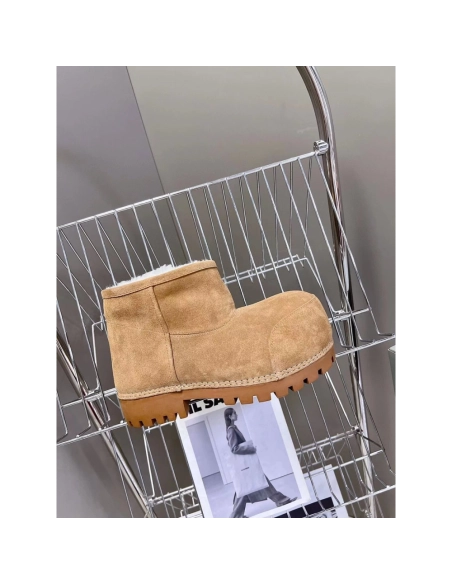 Balenciaga Alaska Fur Bootie in Brown,cheap BALENCIAGA BOOT