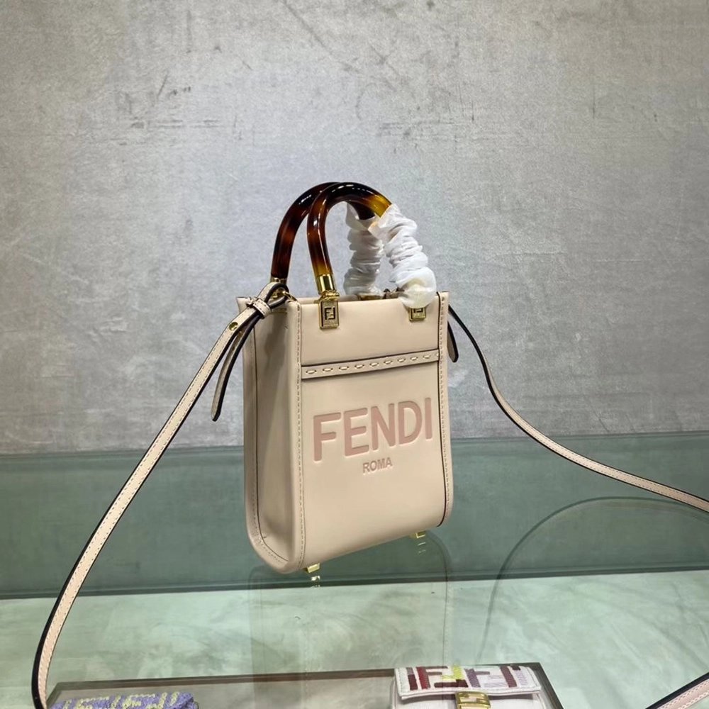 Fendi Mini Sunshine Tote Bags 8BS051 13X18X6.5cm,cheap Fendi Bags