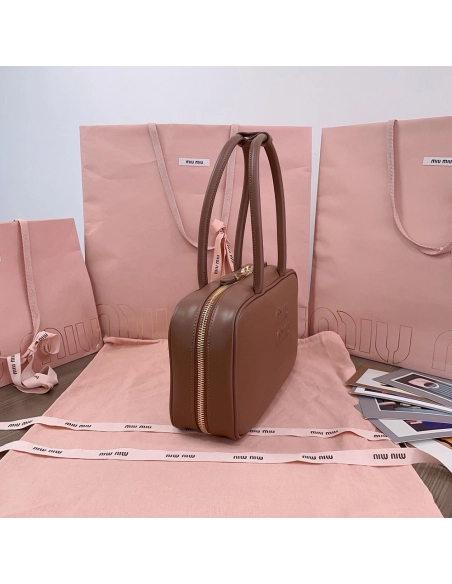 Miu Miu Beau leather tophandle bags 5BB172 17X30X8.5cm,cheap Miu Miu Bags