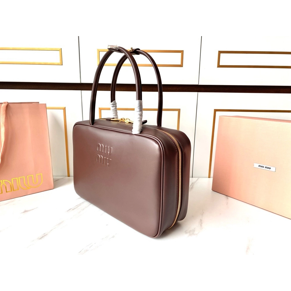 Miu Miu Leather Beau bags 5BB117 23X34X10cm,cheap Miu Miu Bags