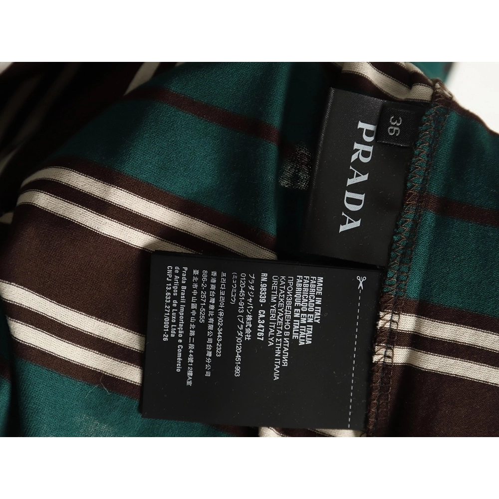 Prada Green Stripe Pocket Short Sleeve TShirt,cheap Prada