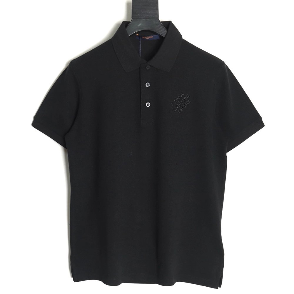 Louis Vuitton embroidered signature short-sleeved polo shirt TSK1,Louis Vuitton