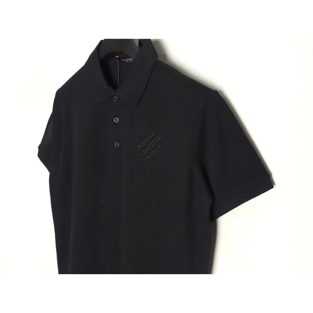 Louis Vuitton embroidered signature short-sleeved polo shirt TSK1,Louis Vuitton