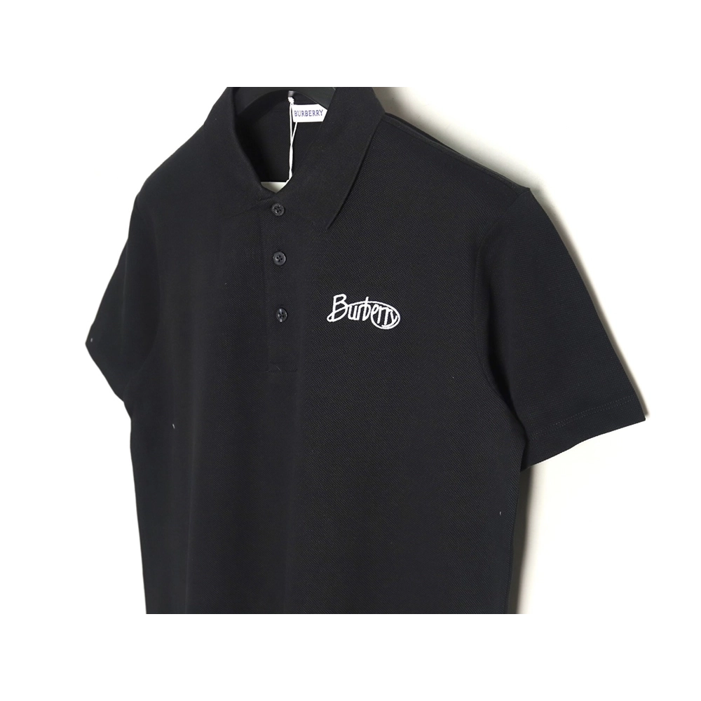 Burberry cursive embroidered signature short-sleeved polo shirt TSK1,Burberry