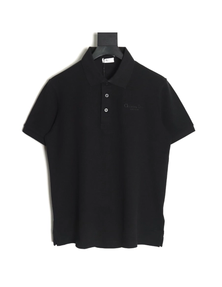 Dior embroidered lettering signature short sleeve polo shirt TSK1,Dior