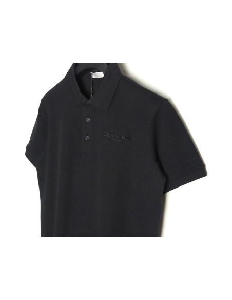 Dior embroidered lettering signature short sleeve polo shirt TSK1,Dior