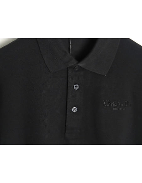Dior embroidered lettering signature short sleeve polo shirt TSK1,Dior