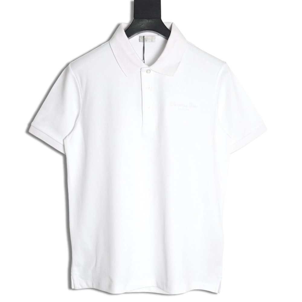 Dior embroidered lettering signature short sleeve polo shirt,Dior