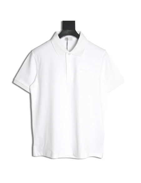 Dior embroidered lettering signature short sleeve polo shirt,Dior