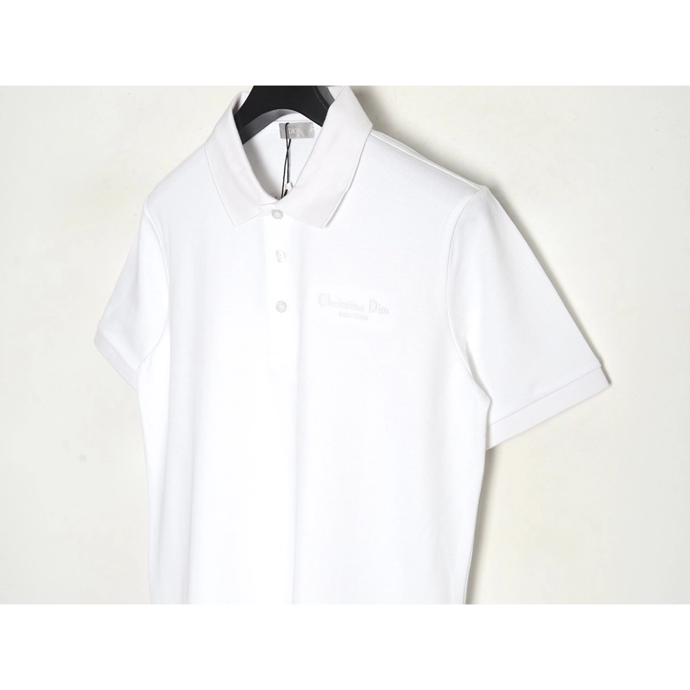 Dior embroidered lettering signature short sleeve polo shirt,Dior