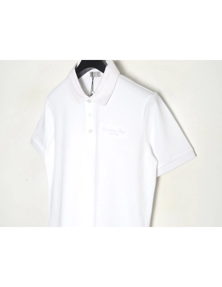 Dior embroidered lettering signature short sleeve polo shirt,Dior