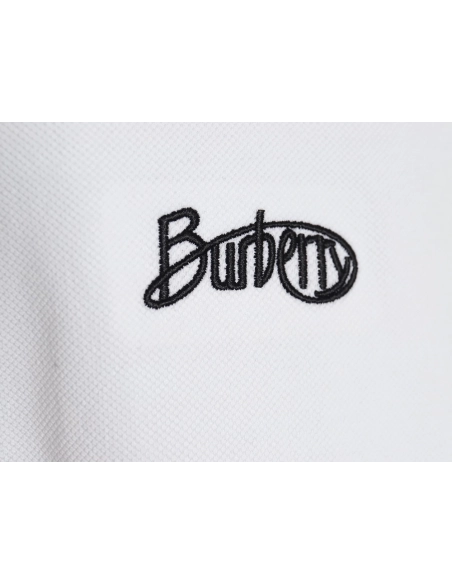 Burberry cursive embroidered signature short-sleeved polo shirt,Burberry