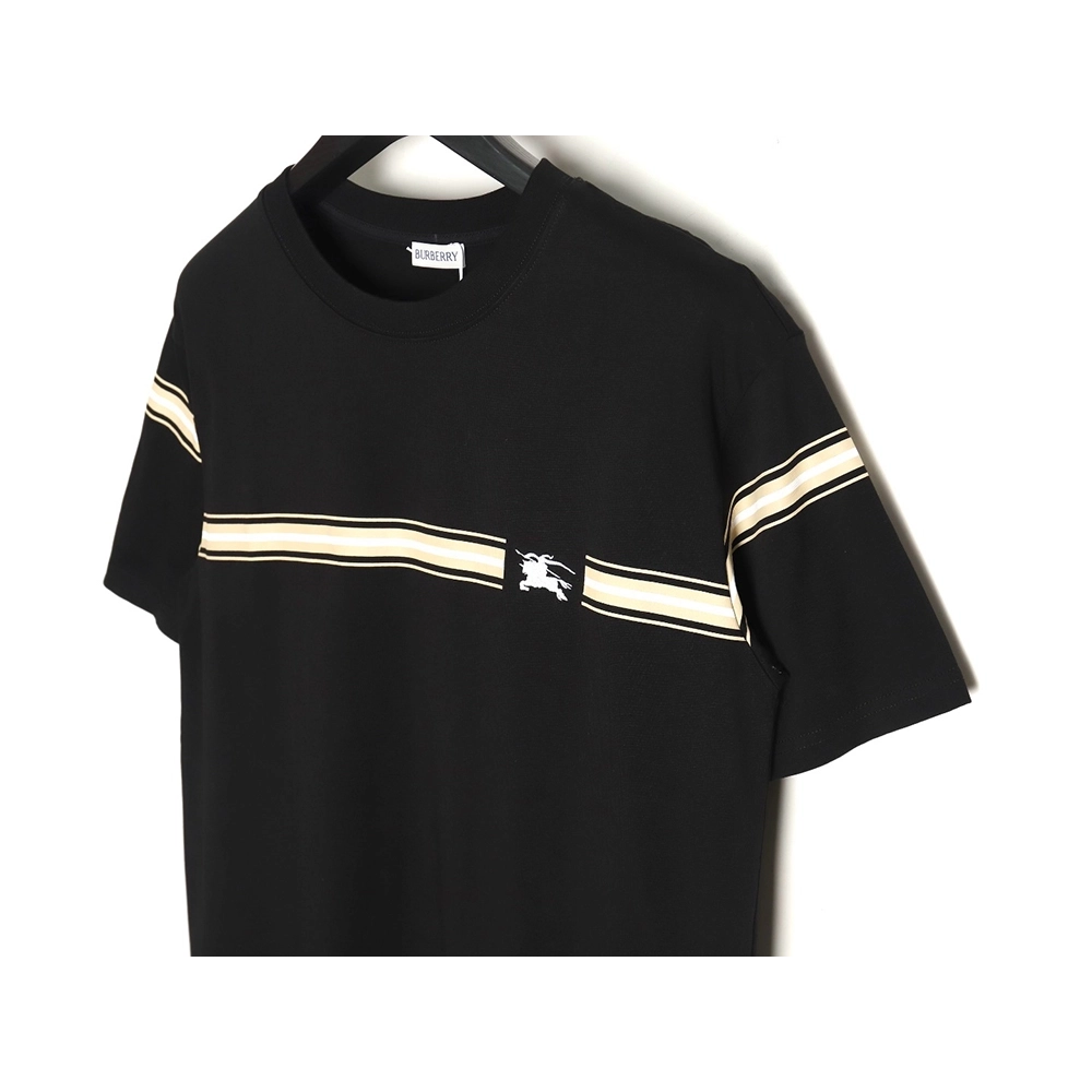 Burberry striped print embroidered horse short sleeves TSK1,Burberry
