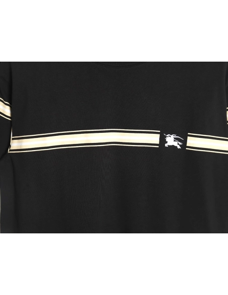 Burberry striped print embroidered horse short sleeves TSK1,Burberry