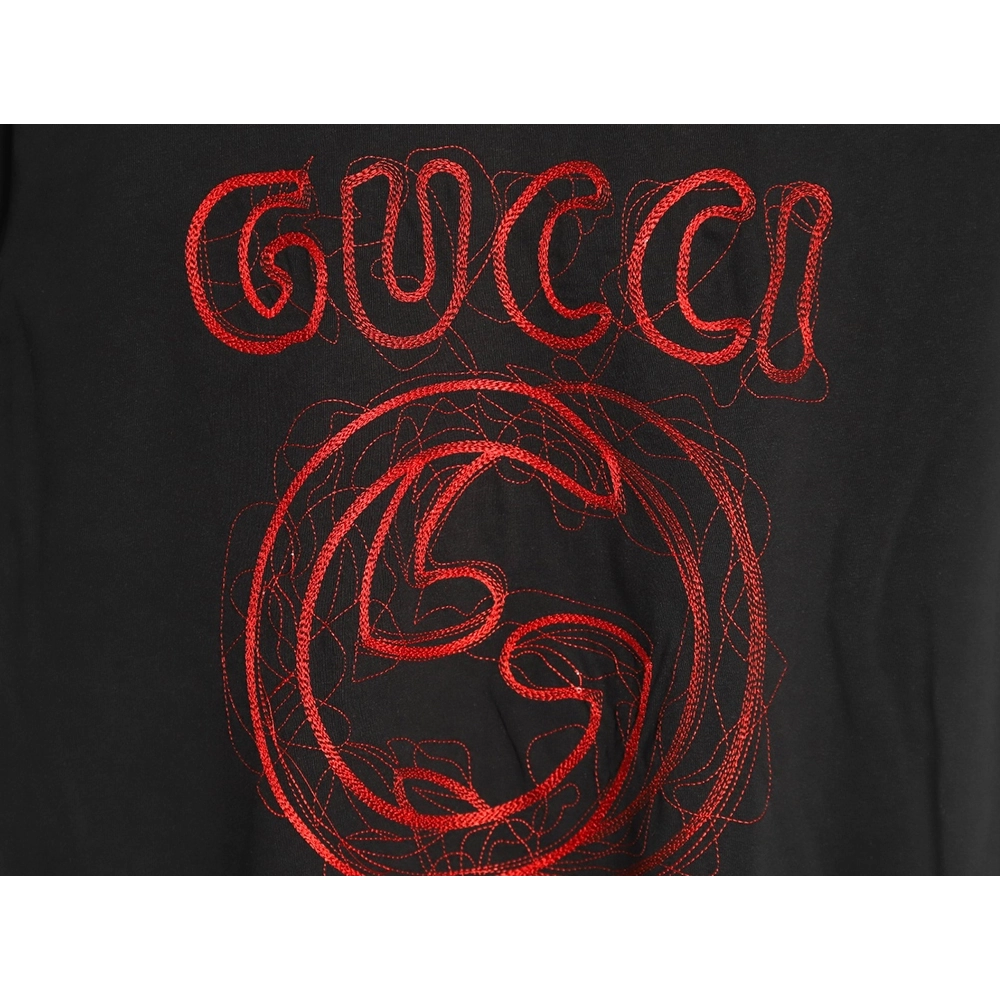 Gucci lines embroidery letters logo short sleeves TSK1,Gucci