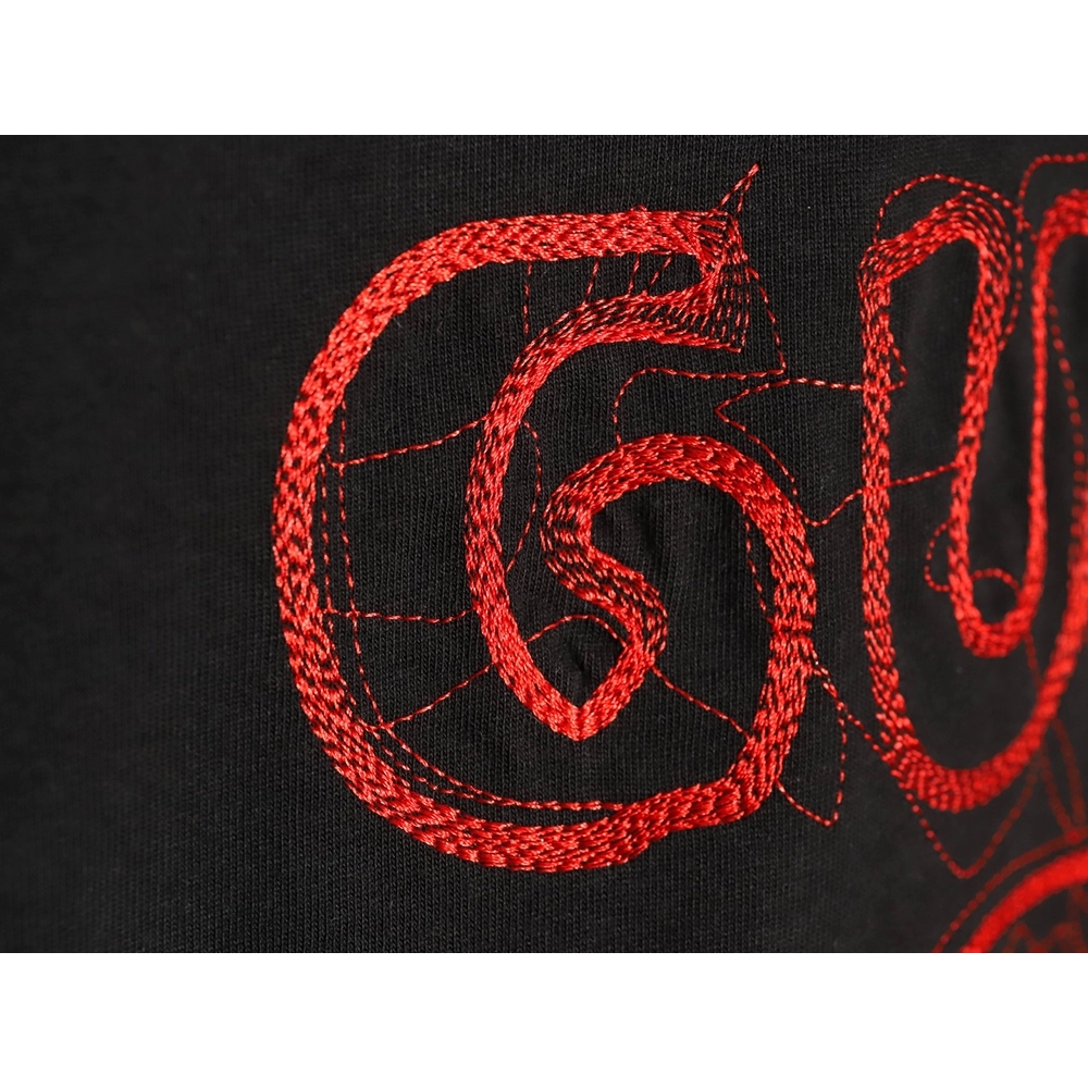 Gucci lines embroidery letters logo short sleeves TSK1,Gucci